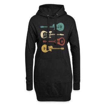 Guitariste guitariste - Sweat-shirt à capuche long Femme - noir - Devant