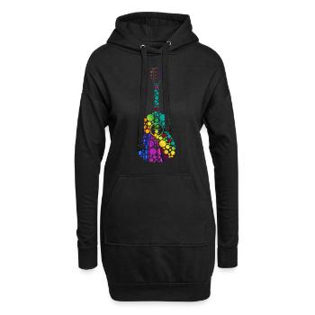 Gitarre E Gitarre - Hoodie-Kleid - Schwarz - Vorne