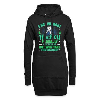 Hockey sur glace - Sweat-shirt à capuche long Femme - noir - Devant