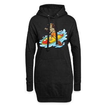 Conception de SUP pour les pagayeurs debout et les propriétaires de chiens - Sweat-shirt à capuche long Femme - noir - Devant