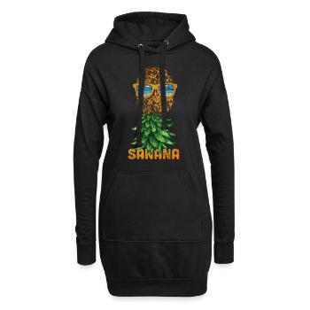 Ananas auf dem Kopf - Hoodie-Kleid - Schwarz - Vorne