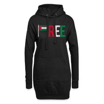 Palästina - Hoodie-Kleid - Schwarz - Vorne