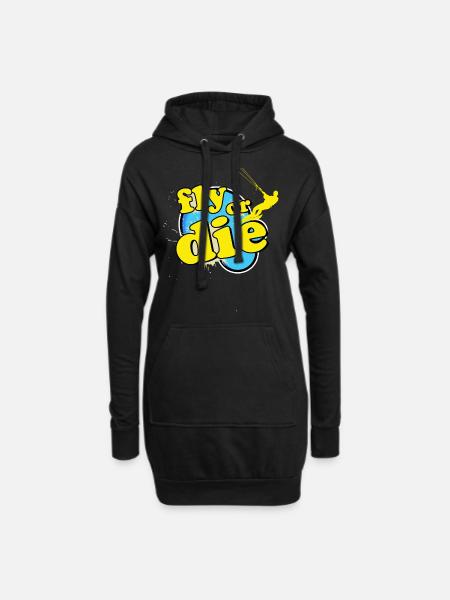 Kitesurfing, Kiteboarding - Hoodie-Kleid - Schwarz