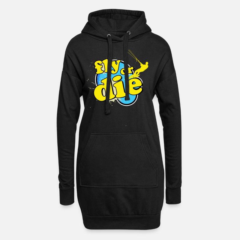 Kitesurfing, Kiteboarding - Hoodie-Kleid - Schwarz