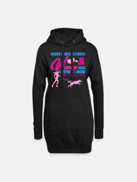 Hunde Sport, Canicross - Hoodie-Kleid - Schwarz