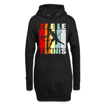 Tennis de table - Sweat-shirt à capuche long Femme - noir - Devant