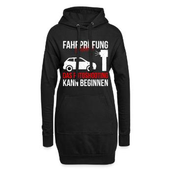 Führerschein bestanden fotoshooting - Hoodie-Kleid - Schwarz - Vorne