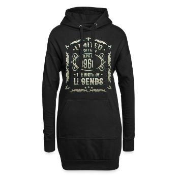 Avril 1960 - 60e anniversaire - Sweat-shirt à capuche long Femme - noir - Devant