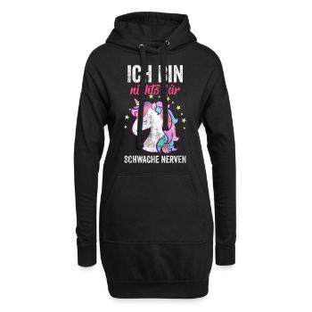 Ich bin nichts für Schwache Nerven - Hoodie-Kleid - Schwarz - Vorne