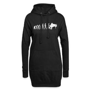 Pianist evolution - Hoodie-Kleid - Schwarz - Vorne