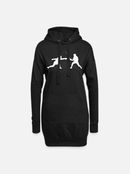 Fechten - Hoodie-Kleid - Schwarz