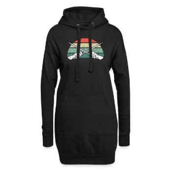 Schlagzeug Schlagzeuger - Hoodie-Kleid - Schwarz - Vorne