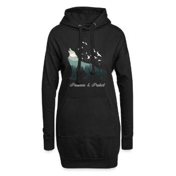 Loup - Sweat-shirt à capuche long Femme - noir - Devant