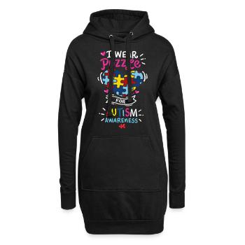 Autismus - Hoodie-Kleid - Schwarz - Vorne