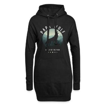 Loup - Sweat-shirt à capuche long Femme - noir - Devant