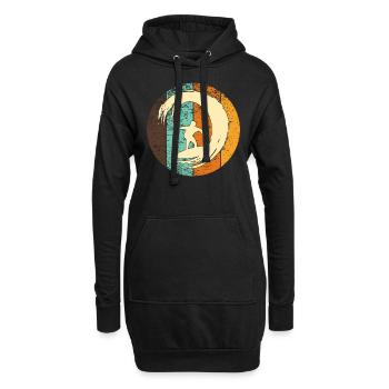 Surfing surfen - Hoodie-Kleid - Schwarz - Vorne