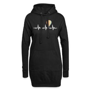 Heißluftballon Ballonfahrer Herzschlag Retro - Hoodie-Kleid - Schwarz - Vorne
