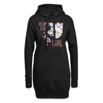 Cadeau fille escalade - Sweat-shirt à capuche long Femme - noir - Devant