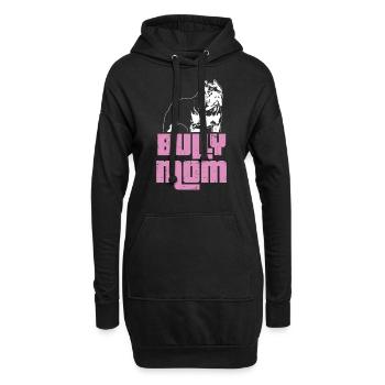 Bully Mom | Frauchen American Bully Geschenkidee - Hoodie-Kleid - Schwarz - Vorne