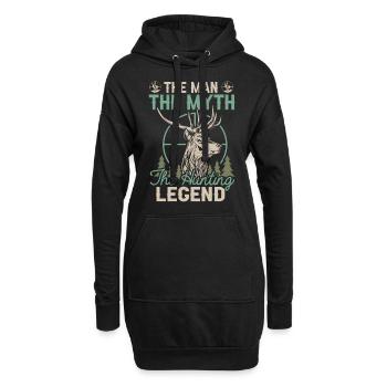 L'Homme Le Mythe La Légende De La Chasse Drôle De Cerf - Sweat-shirt à capuche long Femme - noir - Devant