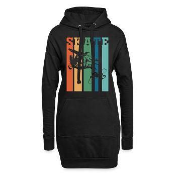 Skateboard Vintage Retro Design - Hoodie-Kleid - Schwarz - Vorne