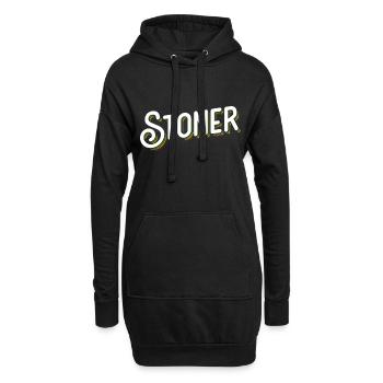 Stoner - High, Weed, Rauchen - Hoodie-Kleid - Schwarz - Vorne