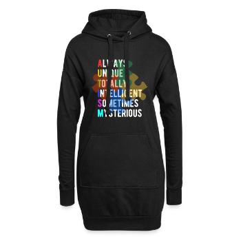 L'autisme - Sweat-shirt à capuche long Femme - noir - Devant
