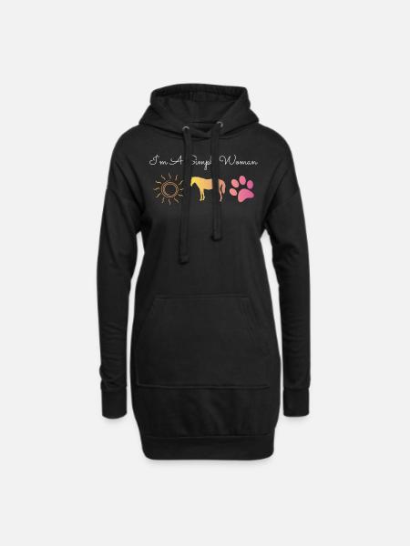 Frau Pferd Hund Sonne Pferde Sommer Fun Geschenk - Hoodie-Kleid - Schwarz