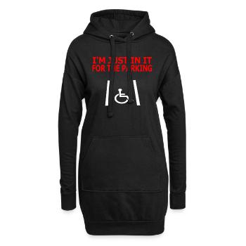 À juste dedans pour le stationnement pour handicapés - Sweat-shirt à capuche long Femme - noir - Devant