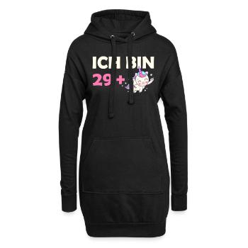 Ich bin 29 Plus 30. Geburtstag Einhorn - Hoodie-Kleid - Schwarz - Vorne