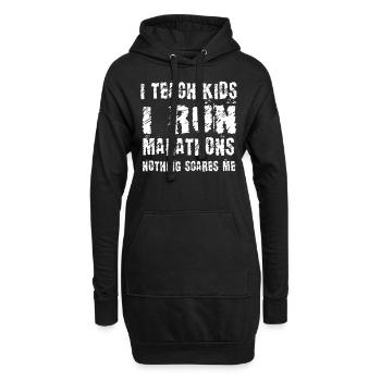 I Teach Kids I Run Marathons Runners Gift - Hoodie Dress - black - Front