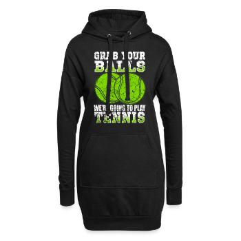 Lustiger Tennis Spruch. - Hoodie-Kleid - Schwarz - Vorne