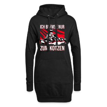 Kart Kartfahrer Kartsport GoKart - Hoodie-Kleid - Schwarz - Vorne