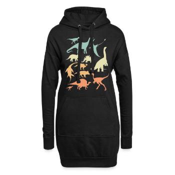 Dino Dinosaurier Kinder Archäologe Geschenk - Hoodie-Kleid - Schwarz - Vorne