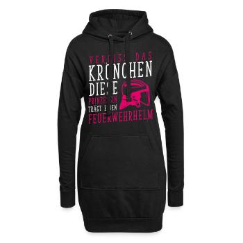 Vergiss Krönchen Prinzessin trägt Feuerwehrhelm - Hoodie-Kleid - Schwarz - Vorne
