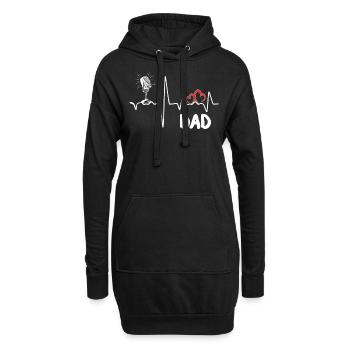 Microphone battement de coeur musicien chanteur chanteur papa tee - Sweat-shirt à capuche long Femme - noir - Devant