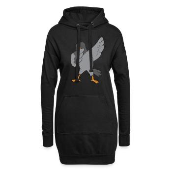 Taube - DAB, dabben, dabbing, tanzen - Hoodie-Kleid - Schwarz - Vorne