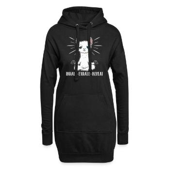 Einatmen - Ausatmen - Wiederholen - Hoodie-Kleid - Schwarz - Vorne