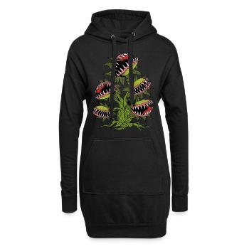 Venus Fliegenfalle Shirt Fleischfressende Pflanze - Hoodie-Kleid - Schwarz - Vorne