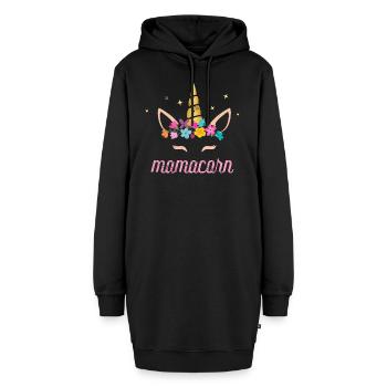 Muttertag - Hoodie-Kleid - Schwarz - Vorne - AI Model Female 172 light (172cm)