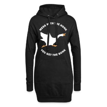 Mess The Honk Du bekommst das Bonk Funny Goose Meme - Hoodie-Kleid - Schwarz - Vorne