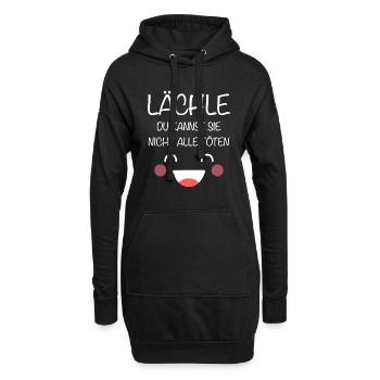 Lächle Du Kannst Sie Nicht Alle Töten Arbeit Büro - Hoodie-Kleid - Schwarz - Vorne
