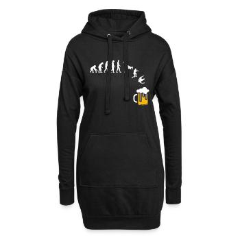 Bier / Bierglas - Evolution des Menschen / Darwin - Hoodie-Kleid - Schwarz - Vorne
