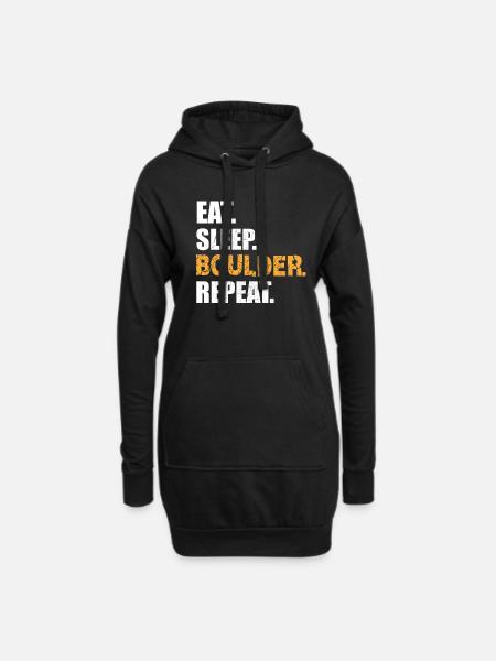 EAT SLEEP BOULDER REPEAT Climbing Climbing Wall - Hoodie Dress - black