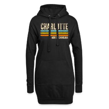 Charlotte Caroline du Nord - Sweat-shirt à capuche long Femme - noir - Devant