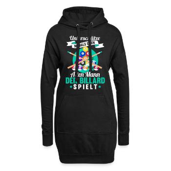 Lustig Spruch Billard Queue Billardkugel Geschenk - Hoodie-Kleid - Schwarz - Vorne