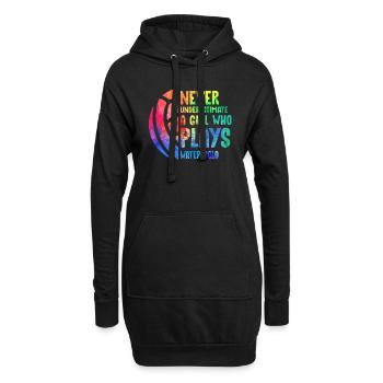 Wasserball Mädchen Geschenk I Frau Wasserballerin - Hoodie-Kleid - Schwarz - Vorne