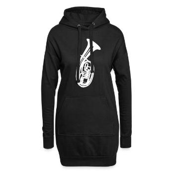 Instrument de musique instrument à vent en cor ténor - Sweat-shirt à capuche long Femme - noir - Devant