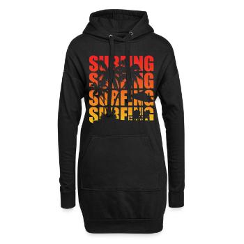 Surfing Sunset - Hoodie-Kleid - Schwarz - Vorne