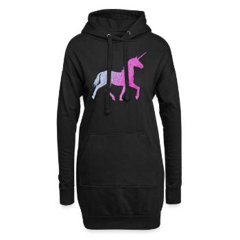 Paillettes de cheval - Sweat-shirt à capuche long Femme - noir - Devant